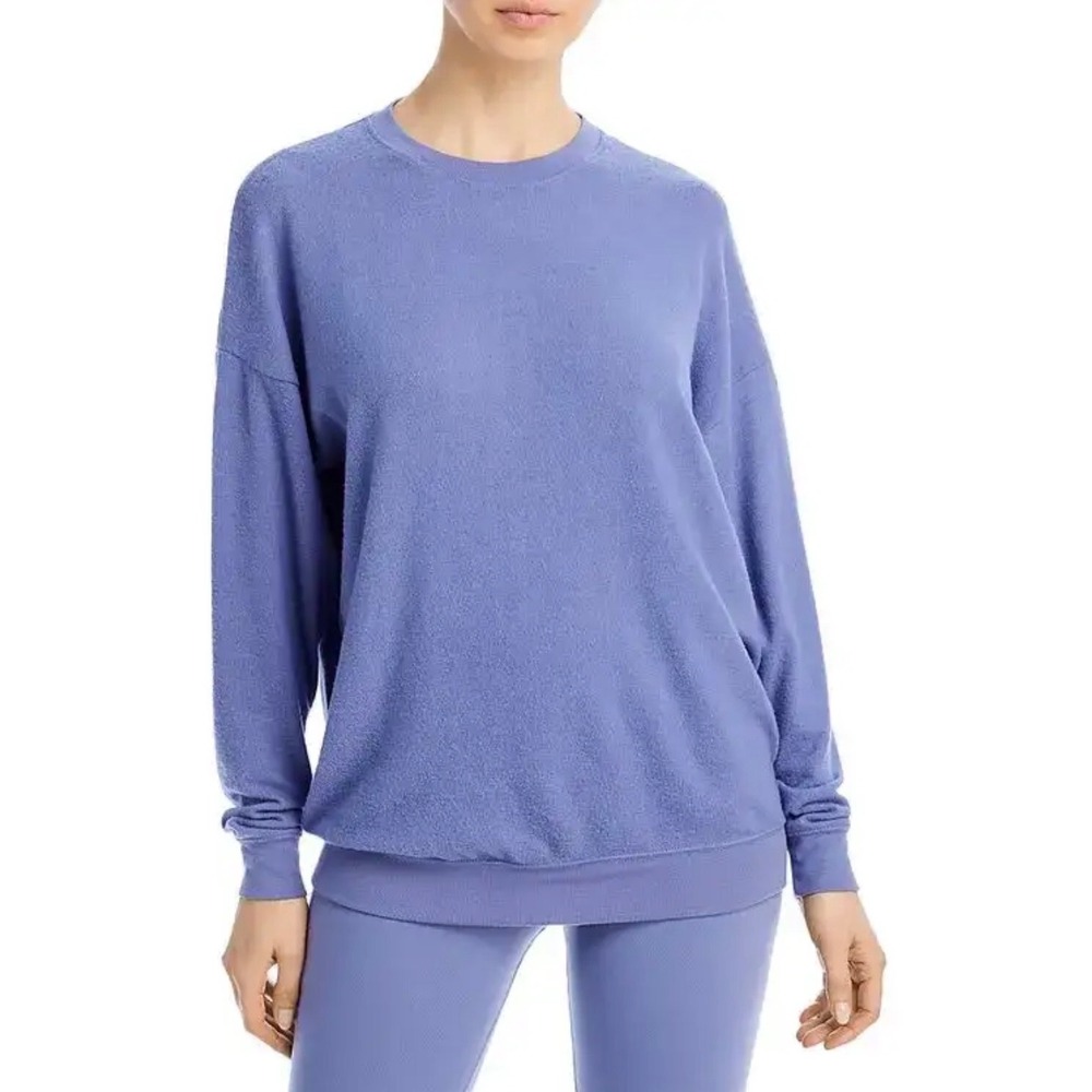 Alo sz L Women Yoga Soho Pullover in Infinity Blue Long Sleeve Soft Comfy Active - Picture 2 of 7